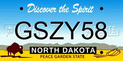 GSZY58 North Dakota License Plate