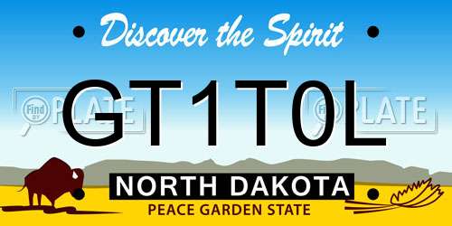 GT1T0L North Dakota License Plate