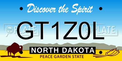 GT1Z0L North Dakota License Plate