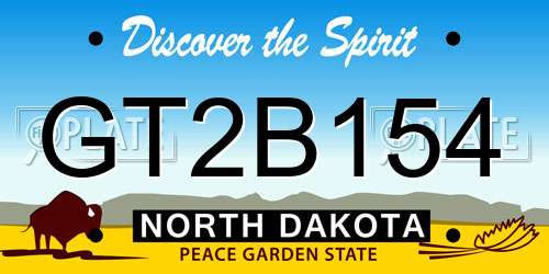 GT2B154 North Dakota License Plate