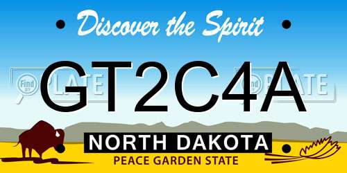GT2C4A North Dakota License Plate