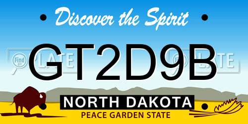 GT2D9B North Dakota License Plate