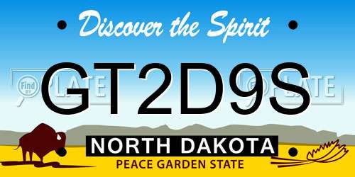 GT2D9S North Dakota License Plate