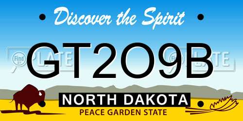 GT2O9B North Dakota License Plate