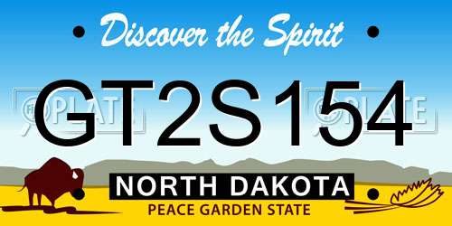 GT2S154 North Dakota License Plate