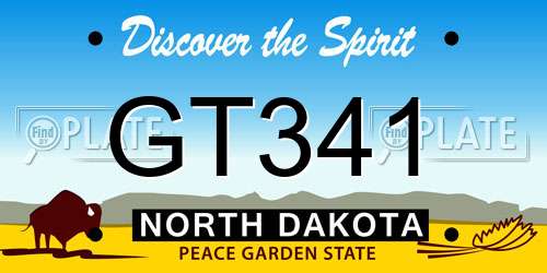GT341 North Dakota License Plate