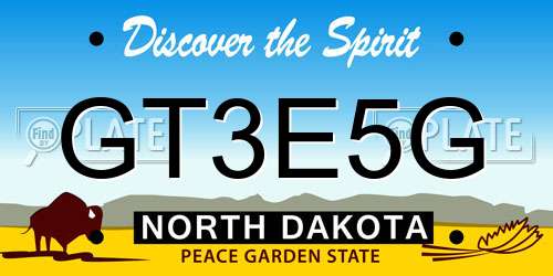 GT3E5G North Dakota License Plate