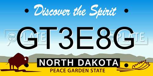 GT3E8G North Dakota License Plate