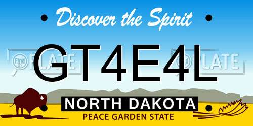 GT4E4L North Dakota License Plate