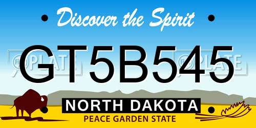 GT5B545 North Dakota License Plate