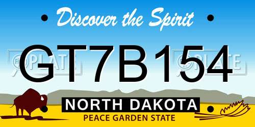 GT7B154 North Dakota License Plate