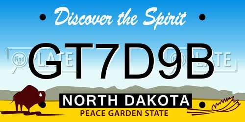 GT7D9B North Dakota License Plate