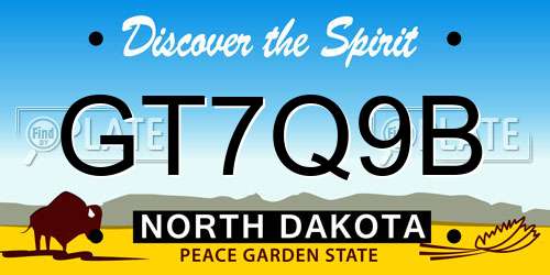 GT7Q9B North Dakota License Plate