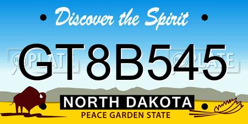 GT8B545 North Dakota License Plate