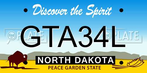 GTA34L North Dakota License Plate