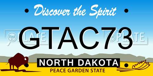 GTAC73 North Dakota License Plate