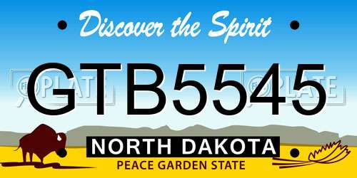 GTB5545 North Dakota License Plate