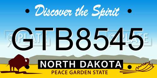 GTB8545 North Dakota License Plate
