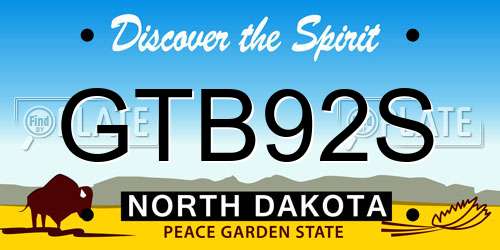 GTB92S North Dakota License Plate