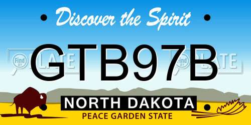 GTB97B North Dakota License Plate