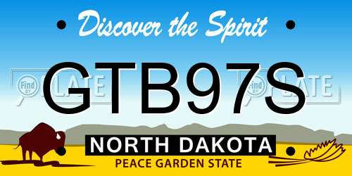 GTB97S North Dakota License Plate