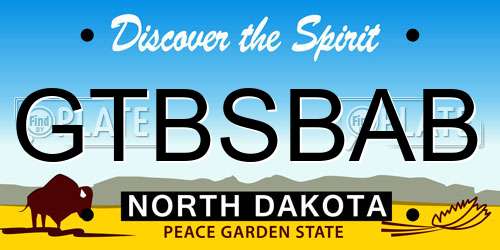 GTBSBAB North Dakota License Plate