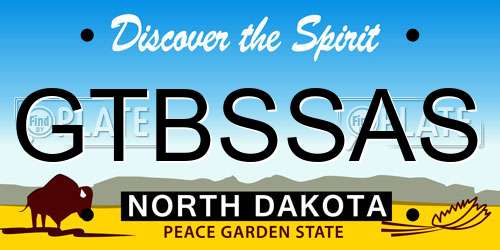 GTBSSAS North Dakota License Plate