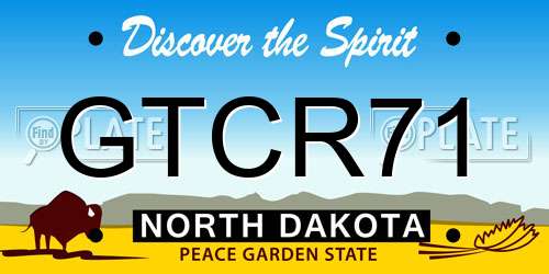 GTCR71 North Dakota License Plate