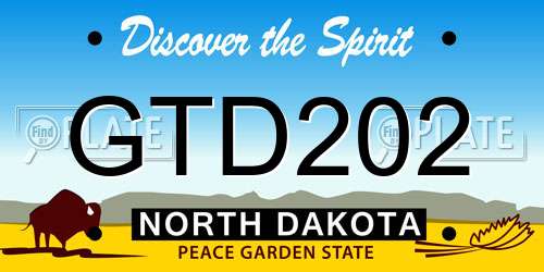 GTD202 North Dakota License Plate