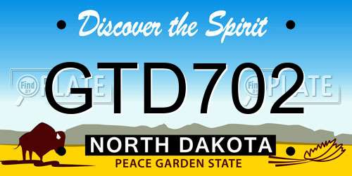 GTD702 North Dakota License Plate