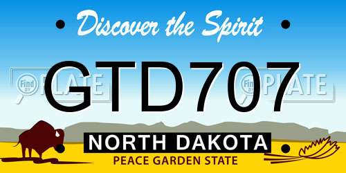 GTD707 North Dakota License Plate