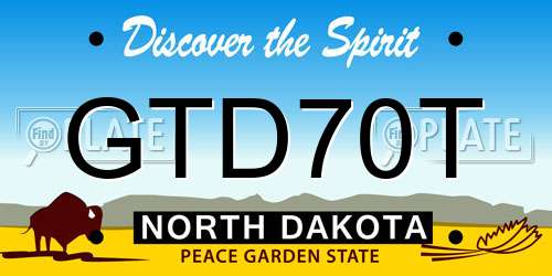 GTD70T North Dakota License Plate