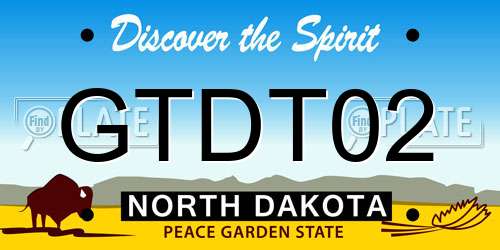 GTDT02 North Dakota License Plate