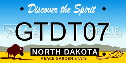 GTDT07 North Dakota License Plate