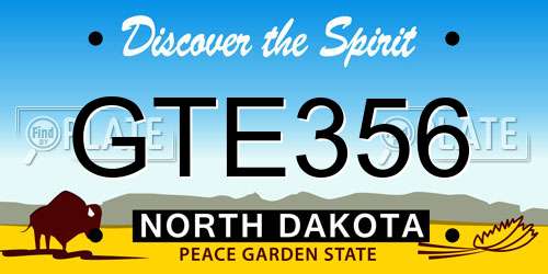 GTE356 North Dakota License Plate