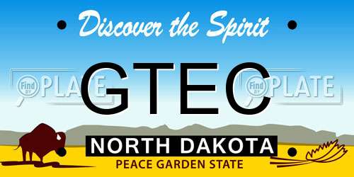 GTEC North Dakota License Plate