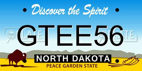 GTEE56 North Dakota License Plate