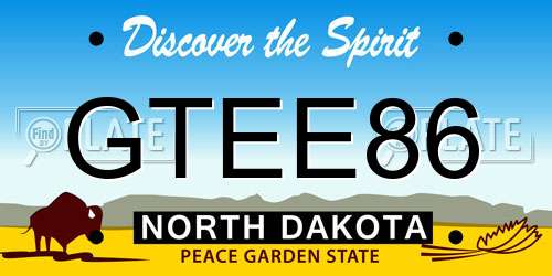 GTEE86 North Dakota License Plate