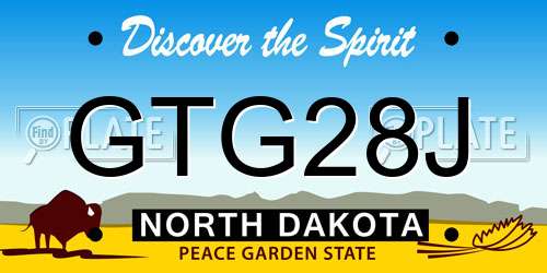 GTG28J North Dakota License Plate