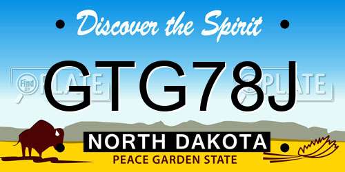 GTG78J North Dakota License Plate