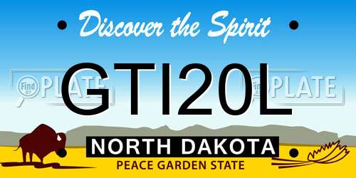 GTI20L North Dakota License Plate