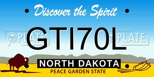 GTI70L North Dakota License Plate