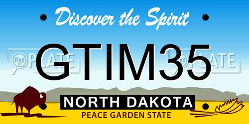 GTIM35 North Dakota License Plate