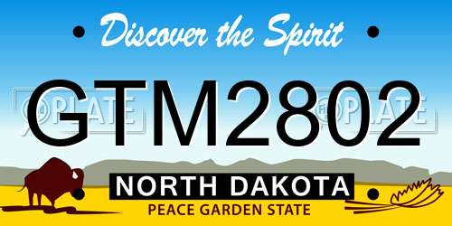 GTM2802 North Dakota License Plate