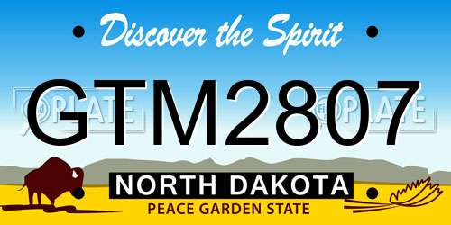 GTM2807 North Dakota License Plate