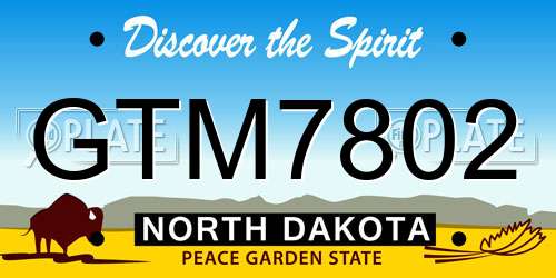 GTM7802 North Dakota License Plate