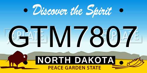 GTM7807 North Dakota License Plate