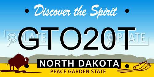 GTO20T North Dakota License Plate