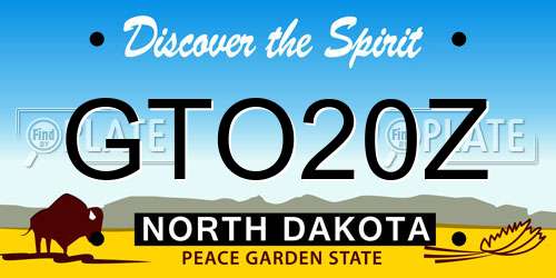 GTO20Z North Dakota License Plate