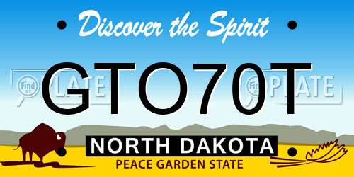 GTO70T North Dakota License Plate